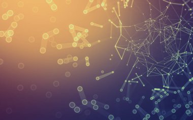 Çokgen alanı düşük Poli koyu arka plan, 3d render