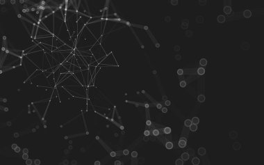 Çokgen alanı düşük Poli koyu arka plan, 3d render