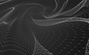 Çokgen alanı düşük Poli koyu arka plan, 3d render