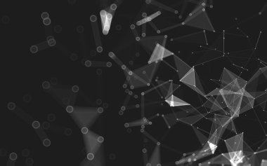 Çokgen alanı düşük Poli koyu arka plan, 3d render