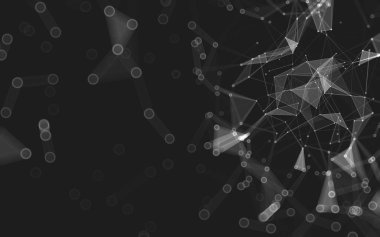 Çokgen alanı düşük Poli koyu arka plan, 3d render