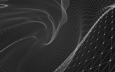 Çokgen alanı düşük Poli koyu arka plan, 3d render