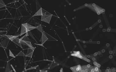 Çokgen alanı düşük Poli koyu arka plan, 3d render