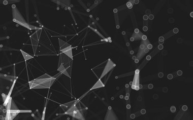 Çokgen alanı düşük Poli koyu arka plan, 3d render