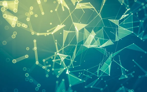 Çokgen alanı düşük Poli koyu arka plan, 3d render