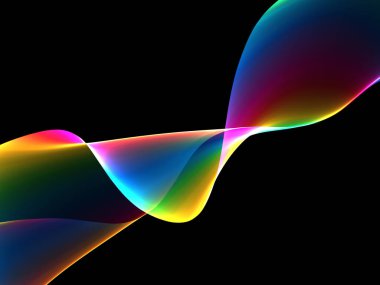 Bir parlayan ile koyu arka plan soyut dalgalar