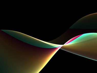 Bir parlayan ile koyu arka plan soyut dalgalar