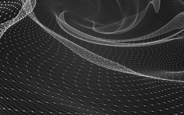 Çokgen alanı düşük Poli koyu arka plan, 3d render