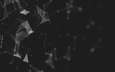 Çokgen alanı düşük Poli koyu arka plan, 3d render