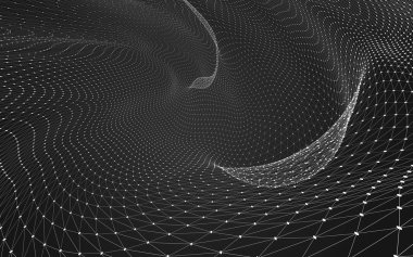 Çokgen alanı düşük Poli koyu arka plan, 3d render