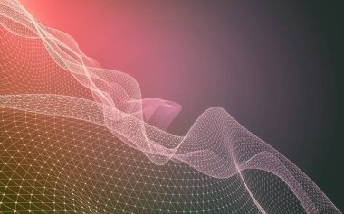 Çokgen alanı düşük Poli koyu arka plan, 3d render