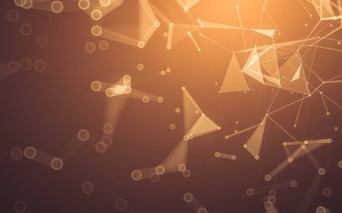 Çokgen alanı düşük Poli koyu arka plan, 3d render