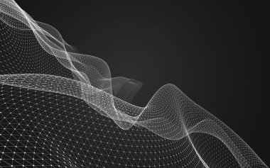 Çokgen alanı düşük Poli koyu arka plan, 3d render