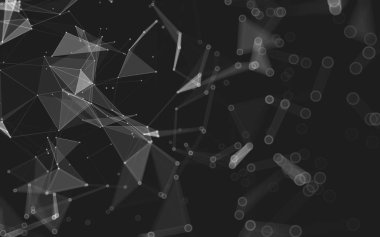 Çokgen alanı düşük Poli koyu arka plan, 3d render