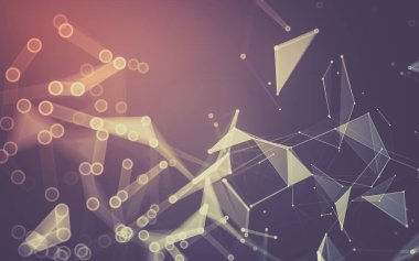 Çokgen alanı düşük Poli koyu arka plan, 3d render