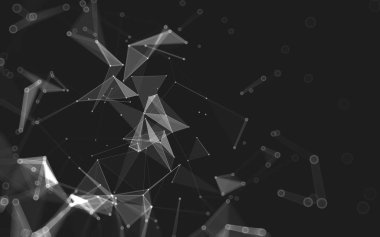 Çokgen alanı düşük Poli koyu arka plan, 3d render