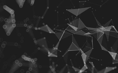 Çokgen alanı düşük Poli koyu arka plan, 3d render