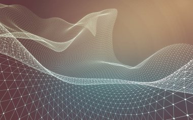 Çokgen alanı düşük Poli koyu arka plan, 3d render