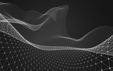 Çokgen alanı düşük Poli koyu arka plan, 3d render