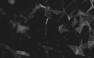 Çokgen alanı düşük Poli koyu arka plan, 3d render