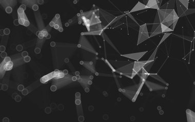 Çokgen alanı düşük Poli koyu arka plan, 3d render