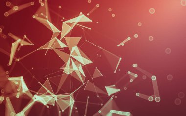 Çokgen alanı düşük Poli koyu arka plan, 3d render