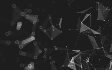 Çokgen alanı düşük Poli koyu arka plan, 3d render