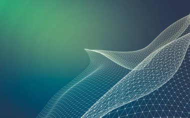 Çokgen alanı düşük Poli koyu arka plan, 3d render