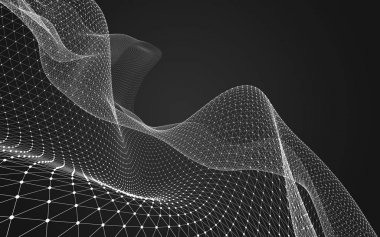 Çokgen alanı düşük Poli koyu arka plan, 3d render