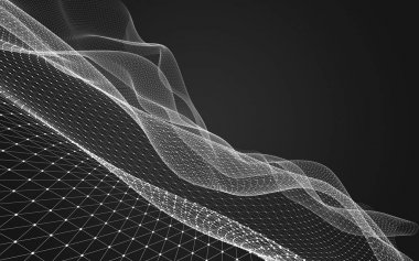 Çokgen alanı düşük Poli koyu arka plan, 3d render