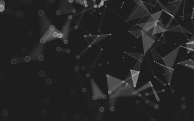 Çokgen alanı düşük Poli koyu arka plan, 3d render