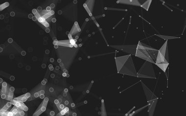 Çokgen alanı düşük Poli koyu arka plan, 3d render