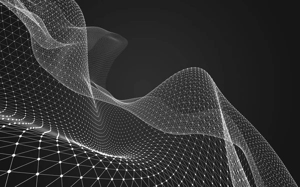 Çokgen alanı düşük Poli koyu arka plan, 3d render