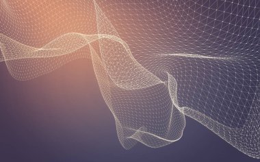 Çokgen alanı düşük Poli koyu arka plan, 3d render