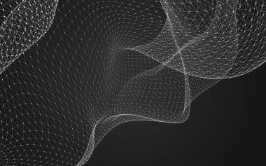 Çokgen alanı düşük Poli koyu arka plan, 3d render