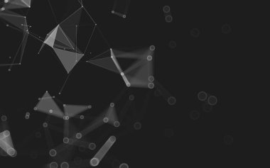 Çokgen alanı düşük Poli koyu arka plan, 3d render