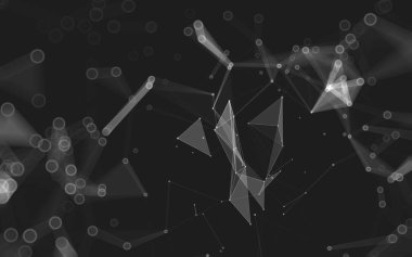 Çokgen alanı düşük Poli koyu arka plan, 3d render