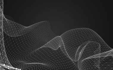 Çokgen alanı düşük Poli koyu arka plan, 3d render