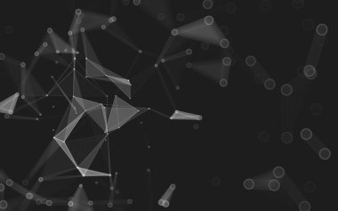 Çokgen alanı düşük Poli koyu arka plan, 3d render