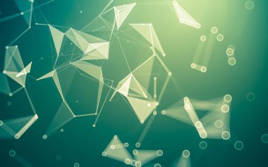 Çokgen alanı düşük Poli koyu arka plan, 3d render