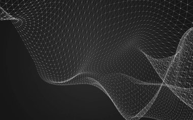 Çokgen alanı düşük Poli koyu arka plan, 3d render