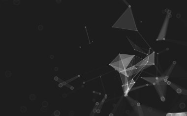 Çokgen alanı düşük Poli koyu arka plan, 3d render