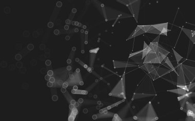 Çokgen alanı düşük Poli koyu arka plan, 3d render