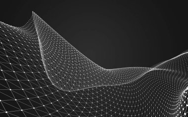 Çokgen alanı düşük Poli koyu arka plan, 3d render