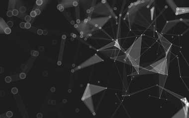 Çokgen alanı düşük Poli koyu arka plan, 3d render