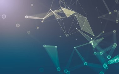 Çokgen alanı düşük Poli koyu arka plan, 3d render