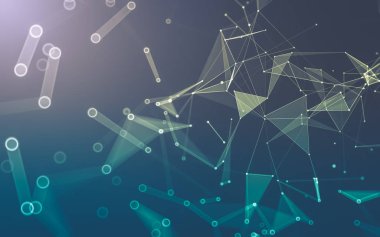 Çokgen alanı düşük Poli koyu arka plan, 3d render