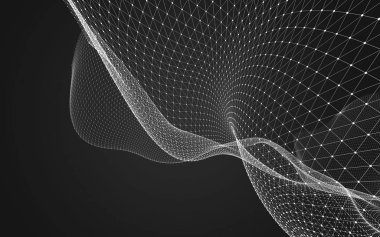 Çokgen alanı düşük Poli koyu arka plan, 3d render