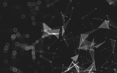 Çokgen alanı düşük Poli koyu arka plan, 3d render