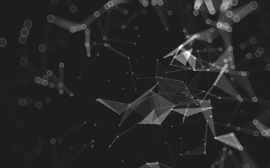 Çokgen alanı düşük Poli koyu arka plan, 3d render